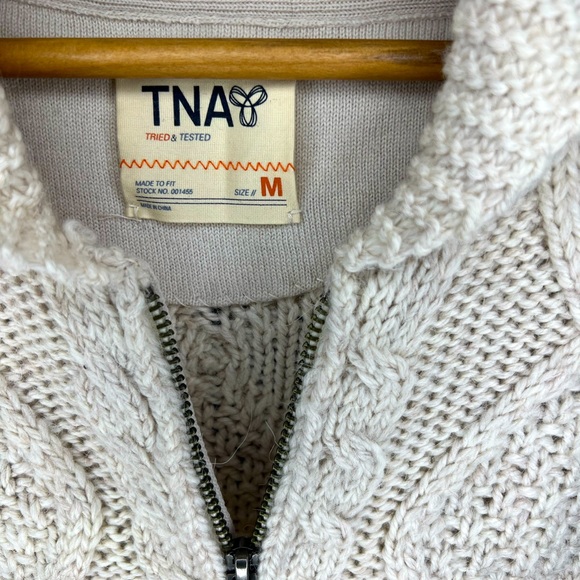 TNA Merino Wool Zip Up Sweater Size Med - Picture 3 of 5